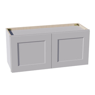 HA - W3315: Ash Gray Shaker 33"W x 15"H 2 Doors Standard Wall Bridge Cabinet - homecabinets