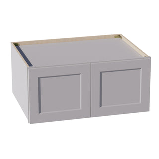 HA - W331524: Ash Gray Shaker 33"W x 15"H x 24"D 2 Doors Standard Bridge Wall Cabinet - homecabinets