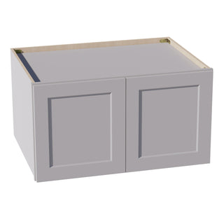 HA - W331824: Ash Gray Shaker 33"W x 18"H x 24"D 2 Doors Standard Bridge Wall Cabinet - homecabinets