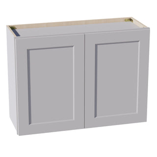 HA - W3324: Ash Gray Shaker 33"W x 24"H 2 Doors Standard Wall Bridge Cabinet - homecabinets