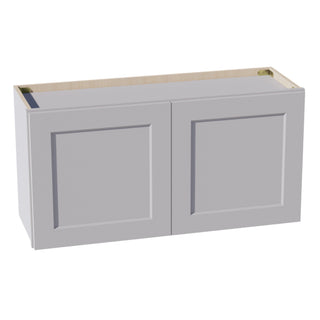 HA - W3618: Ash Gray Shaker 36"W x 18"H 2 Doors Standard Wall Bridge Cabinet - homecabinets