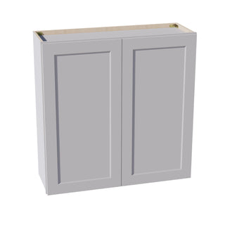 HA - W3636: Ash Gray Shaker 36"W x 36"H 2 Doors & 2 Shelves Standard Wall Cabinet - homecabinets