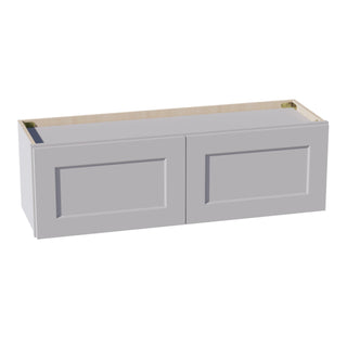 HA - W3912: Ash Gray Shaker 39"W x 12"H 2 Doors Standard Wall Bridge Cabinet - homecabinets