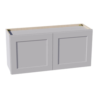 HA - W3918: Ash Gray Shaker 39"W x 18"H 2 Doors Standard Wall Bridge Cabinet - homecabinets