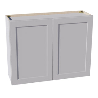 HA - W3930: Ash Gray Shaker 39"W x 30"H 2 Doors & 2 Shelves Standard Wall Cabinet - homecabinets