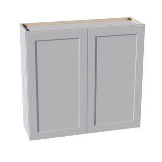 HA - W3936: Ash Gray Shaker 39"W x 36"H 2 Doors & 2 Shelves Standard Wall Cabinet - homecabinets