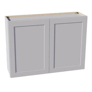 HA - W4230: Ash Gray Shaker 42"W x 30"H 2 Doors & 2 Shelves Standard Wall Cabinet - homecabinets