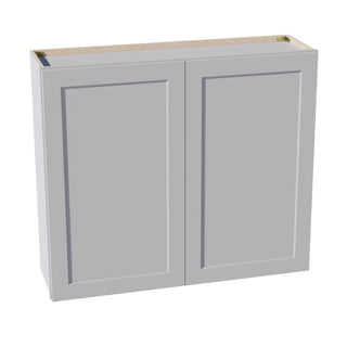 HA - W4236: Ash Gray Shaker 42"W x 36"H 2 Doors & 2 Shelves Standard Wall Cabinet - homecabinets