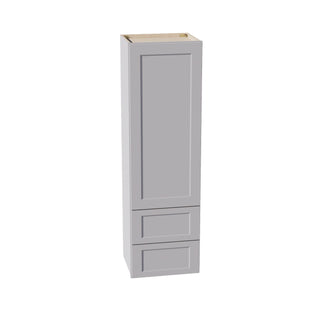 HA - WD1860: Ash Gray Shaker 18"W x 60"H 1 Door & 2 Drawers Special Wall Cabinet - homecabinets