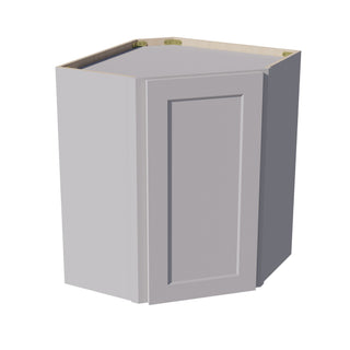 HA - WDC2430: Ash Gray Shaker 24"W x 30"H 1 Door & 2 Shelves Diagonal Wall Corner Cabinet - homecabinets