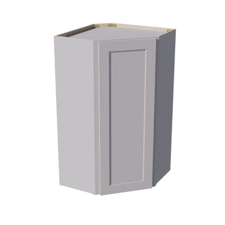 HA - WDC2442: Ash Gray Shaker 24"W x 42"H 1 Door & 2 Shelves Diagonal Wall Corner Cabinet - homecabinets