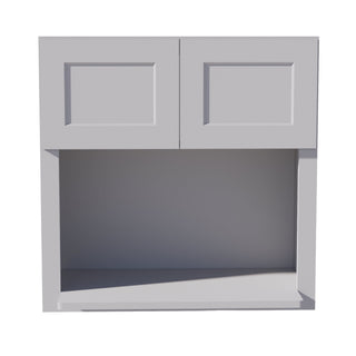 HA - WM3030: Ash Gray Shaker 30"W x 30"H 2 Doors Wall Built - in Microwave Cabinets - homecabinets