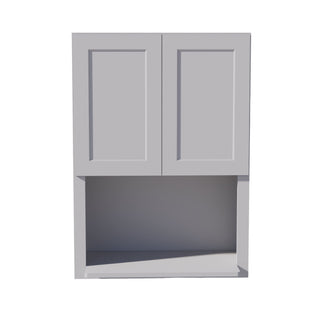 HA - WM3042: Ash Gray Shaker 30"W x 42"H 2 Door & 1 Shelf Wall Built - in Microwave Cabinets - homecabinets