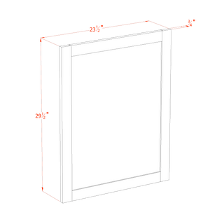 HA - WP - BASE: Ash Gray Shaker 23 - 1/2"W x 29 - 1/2"H x 3/4"D Wainscot Panel Base - homecabinets