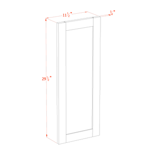 HA - WP - W30: Ash Gray Shaker 30" - 11 - 1/2"W x 29 - 1/2"H x 3/4"D Wainscot Panel Wall - homecabinets