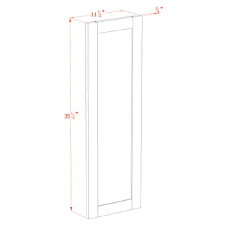 HA - WP - W36: Ash Gray Shaker 36" - 11 - 1/2"W x 35 - 1/2"H x 3/4"D Wainscot Panel Wall - homecabinets