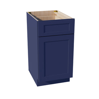 HB - B18: Indigo Blue Shaker 18" 1 Drawer 1 Door Standard Base Cabinet - homecabinets