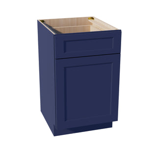 HB - B21: Indigo Blue Shaker 21" 1 Drawer 1 Door Standard Base Cabinet - homecabinets