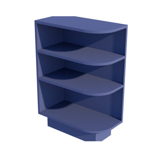 HB - BES12L: Indigo Blue Shaker 12" 4 Shelves End Shelf Corner Base Cabinets (Left Open) - homecabinets