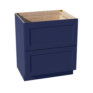 HB - DB30 - 2: Indigo Blue Shaker 30" 2 Drawers Base Cabinet - homecabinets