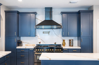 HB - OC3384: Indigo Blue Shaker 33"W x 84"H x 24"D 2 Doors & 3 Drawers Tall Oven Shelf Cabinets - homecabinets