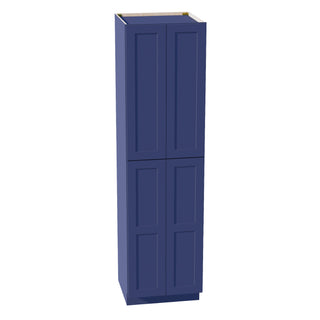 HB - TP2490: Indigo Blue Shaker 24"W x 90"H x 24"D 4 Door & 5 Shelves Tall Shelf Pantry Cabinets - homecabinets