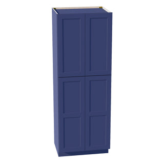 HB - TP3084: Indigo Blue Shaker 30"W x 84"H x 24"D 4 Door & 5 Shelves Tall Shelf Pantry Cabinets - homecabinets