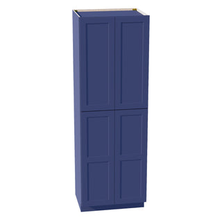 HB - TP3090: Indigo Blue Shaker 30"W x 90"H x 24"D 4 Door & 5 Shelves Tall Shelf Pantry Cabinets - homecabinets