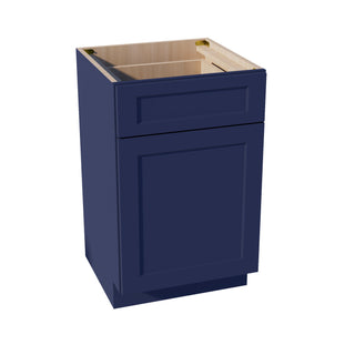 HB - VB1221: Indigo Blue Shaker 12"W x 34 - 1/2"H x 21"D 1 Door & 1 Drawer Single Door Vanity Base Cabinets - homecabinets