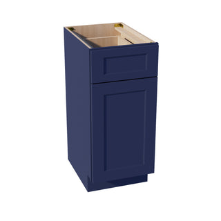 HB - VB1521: Indigo Blue Shaker 15"W x 34 - 1/2"H x 21"D 1 Door & 1 Drawer Single Door Vanity Base Cabinets - homecabinets