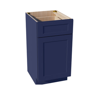 HB - VB1821: Indigo Blue Shaker 18"W x 34 - 1/2"H x 21"D 1 Door & 1 Drawer Single Door Vanity Base Cabinets - homecabinets