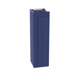 HB - W1242: Indigo Blue Shaker 12"W x 42"H 1 Door & 3 Shelves Standard Wall Cabinet - homecabinets