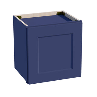 HB - W1515: Indigo Blue Shaker 15"W x 15"H 1 Door Standard Wall Bridge Cabinet - homecabinets