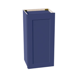 HB - W1530: Indigo Blue Shaker 15"W x 30"H 1 Door & 2 Shelves Standard Wall Cabinet - homecabinets