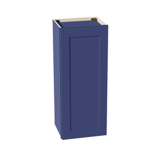 HB - W1536: Indigo Blue Shaker 15"W x 36"H 1 Door & 2 Shelves Standard Wall Cabinet - homecabinets