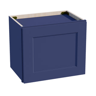 HB - W1815: Indigo Blue Shaker 18"W x 15"H 1 Door Standard Wall Bridge Cabinet - homecabinets