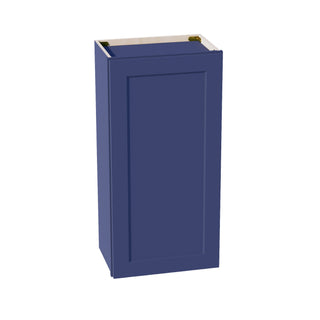 HB - W1836: Indigo Blue Shaker 18"W x 36"H 1 Door & 2 Shelves Standard Wall Cabinet - homecabinets