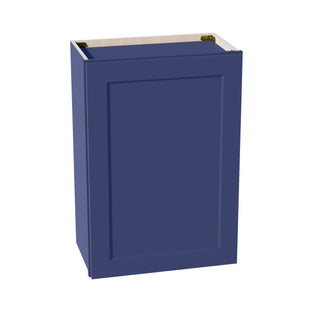 HB - W2130: Indigo Blue Shaker 21"W x 30"H 1 Door & 2 Shelves Standard Wall Cabinet - homecabinets