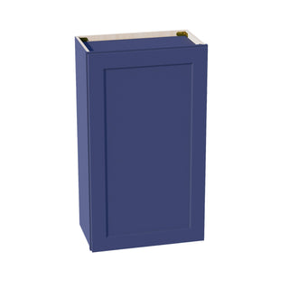 HB - W2136: Indigo Blue Shaker 21"W x 36"H 1 Door & 2 Shelves Standard Wall Cabinet - homecabinets