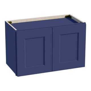 HB - W2415: Indigo Blue Shaker 24"W x 15"H 2 Doors Standard Wall Bridge Cabinet - homecabinets