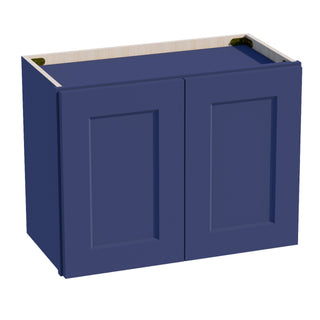 HB - W2418: Indigo Blue Shaker 24"W x 18"H 2 Doors Standard Wall Bridge Cabinet - homecabinets