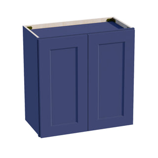 HB - W2424: Indigo Blue Shaker 24"W x 24"H 2 Doors Standard Wall Bridge Cabinet - homecabinets