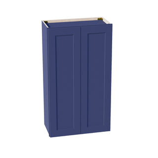 HB - W2442: Indigo Blue Shaker 24"W x 42"H 2 Doors & 3 Shelves Standard Wall Cabinet - homecabinets