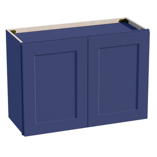 HB - W3021: Indigo Blue Shaker 30"W x 21"H 2 Doors Standard Wall Bridge Cabinet - homecabinets