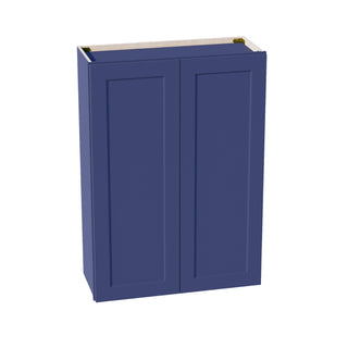 HB - W3042: Indigo Blue Shaker 30"W x 42"H 2 Doors & 3 Shelves Standard Wall Cabinet - homecabinets