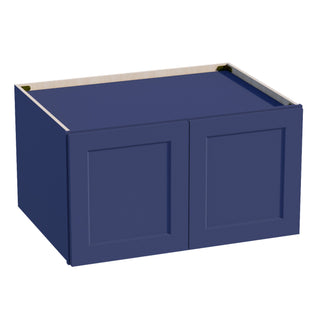 HB - W331824: Indigo Blue Shaker 33"W x 18"H x 24"D 2 Doors Standard Bridge Wall Cabinet - homecabinets