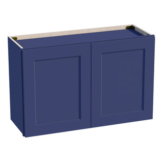 HB - W3321: Indigo Blue Shaker 33"W x 21"H 2 Doors Standard Wall Bridge Cabinet - homecabinets