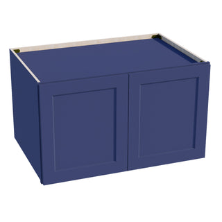 HB - W361224: Indigo Blue Shaker 36"W x 12"H x 24"D 2 Doors Standard Bridge Wall Cabinet - homecabinets