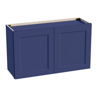 HB - W3621: Indigo Blue Shaker 36"W x 21"H 2 Doors Standard Wall Bridge Cabinet - homecabinets