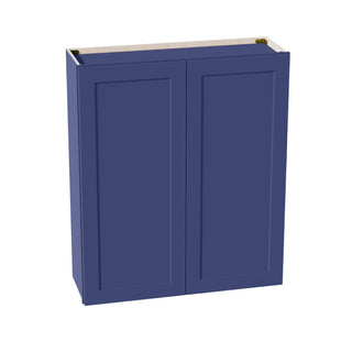 HB - W3642: Indigo Blue Shaker 36"W x 42"H 2 Doors & 3 Shelves Standard Wall Cabinet - homecabinets